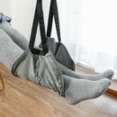 Airplane Footrest Hammock Adjustable Foot Feet Rest Travel Accessory (Grey)