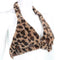 Leopard Halter Vest Women V-neck Bra Tank Sleeveless Crop Tops (Brown M)