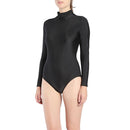Women One Piece Swimsuit Long Sleeve High Neck Zipper Back Bodysuit Jumpsuit