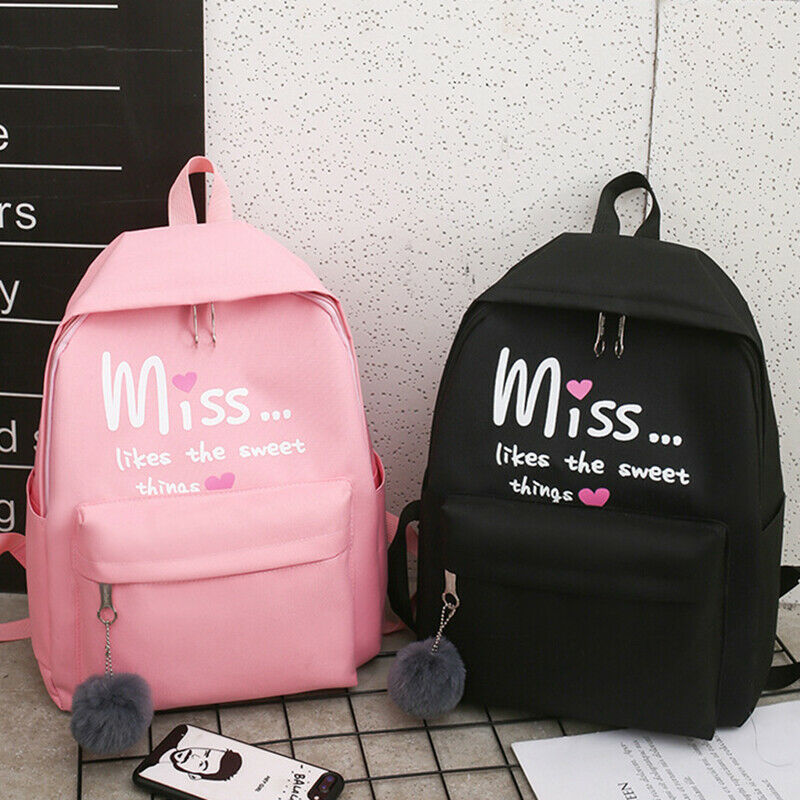 4Pcs/Set Women School Backpacks Schoolbag for Teenagers Girls Student Book  V7F5