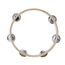Kids 8" Hand Held Wood Headless Tambourine Bell with Metal Single Row Jingl