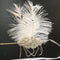 White Feather Flapper Headband w/Tassel 1920s Great   Bridal Headpiece