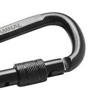 2 Pieces 30KN D Shape Carbon Steel Screw Locking Outdoor Climbing Carabiner