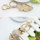 Owl Rhinestone Pendant Women keychain Bag Chic Car Keychain Ring