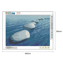 5D DIY Full Drill Diamond Painting Ocean Stones Cross Stitch Embroidery Kit A