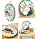 3 Pieces 5.3 inch Round Embroidery Hoops Bulk Imitated Wood Circle Cross St