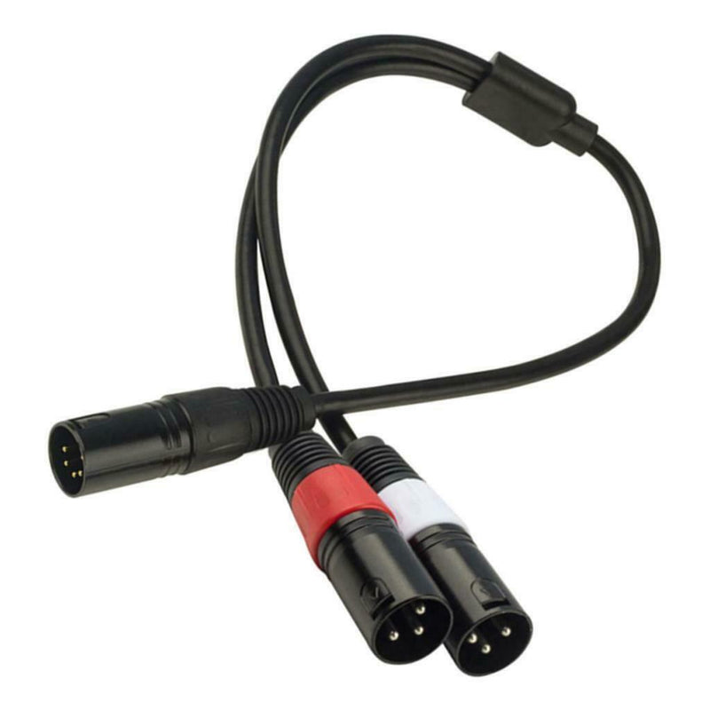5 Pin Male To Dual 3 Pin Female XLR Audio Microphone Mic Stereo Cable