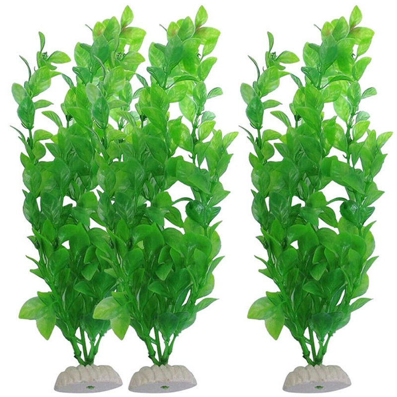 3PCS Artificial Plastic Underwater Grass Green Plant for Fish Tank Aquarium A