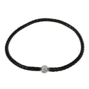 Womens Bracelet Woven Bracelet in Crystal Leather Black colour