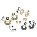 6Pairs/Set Leaf Flower Ear Studs Earrings Drop Dangle Earrings Jewelry Gift FT