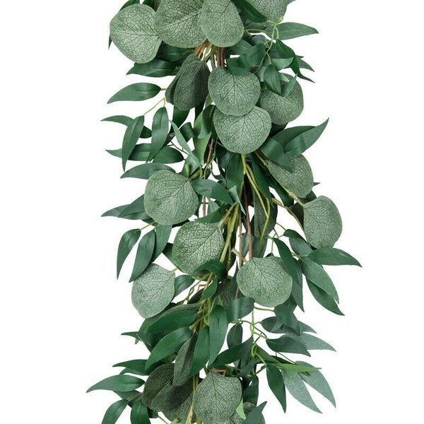 6.5-Foot Artificial Eucalyptus Garland and 6-Foot Willow Vine Branches Leaf E5G2