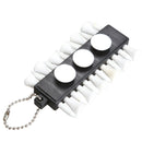 Golf Tee Holder Carrier 12 Wooden Tees with 3 Ball Markers with Keychain