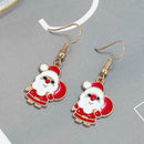 2pcs/set Christmas Santa Claus Drop Earrings Cute Pendant Necklace Jewelry