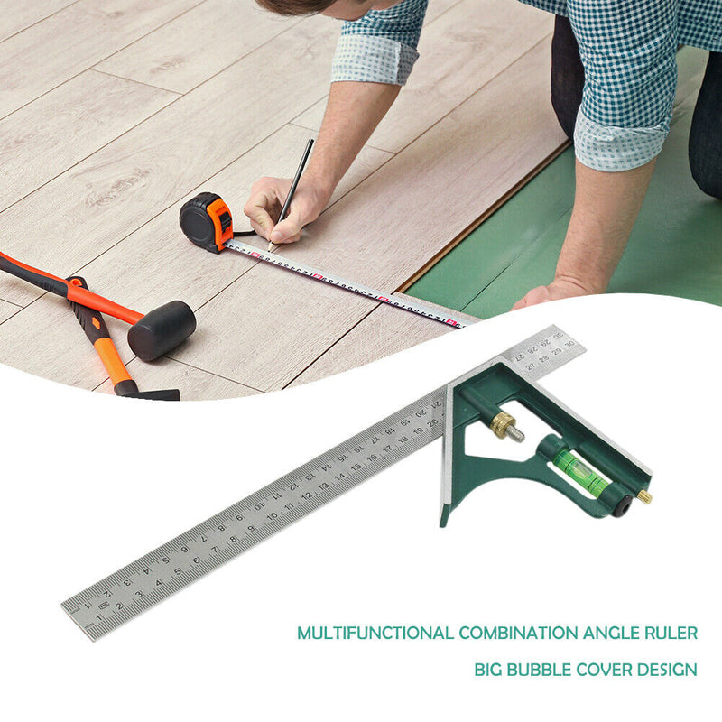45 / 90 Degree Combination Square Angle Ruler Protractor Measuring Tools