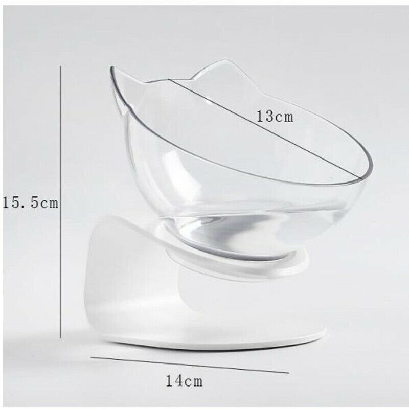 Cute Cat Bowl Cat Ears Transparent Anti Skid With Raised Stand Pet Food And