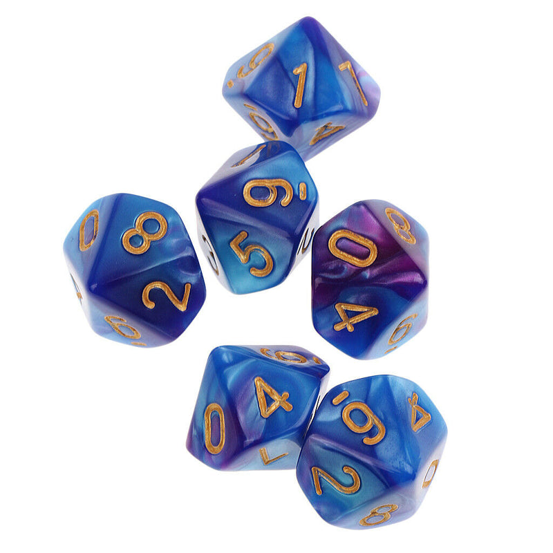 20PCS D10 Polyhedron Game Dice for RPG Dungeons and Dragons Party Games