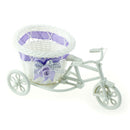 Excellent White Tricycle Bike Flower Basket Container For Flower Plant Decor 3C