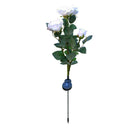 3LED Solar Simulation Rose Flower Light Garden Lawn Landscape Lamp (White)