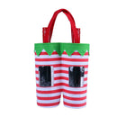 Elf Pants Wine Bottle Supplies Stripe Christmas Handbag Xmas Home Decor