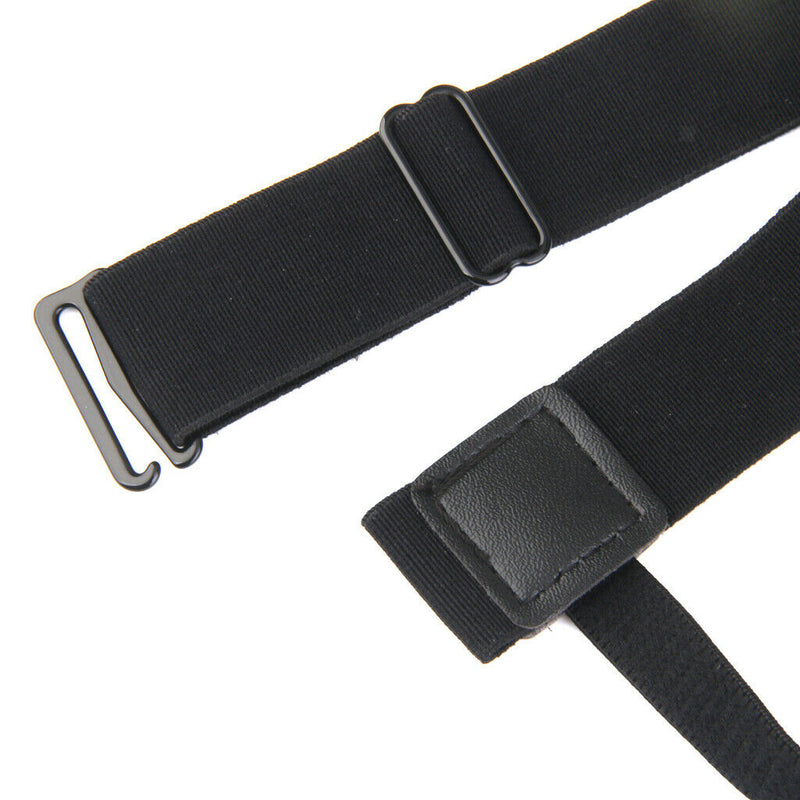 Men's Shirt Stays Holders Elastic Garter with Non-slip Locking Clamps Black