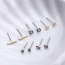 9 Pairs Natural Stone Earrings Small Ornaments Alloy Earrings Jewelry Ornaments