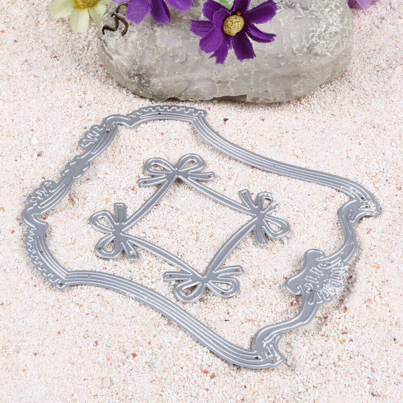 1 Set Bowknot Lace Pattern Emboss Cutting Dies Stencil for Scrapbooking DIY