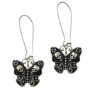 Female Black Butterfly Skulls Dangle Earrings Gothic Women Earring Hook