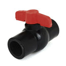Plumbing 25mm x 25mm Slip Ends Full Port PVC Ball Valve Black Red A7F7