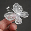 10Pcs Mixed Organza Wire Rhinestone Butterfly Wedding Decorations For Scrap