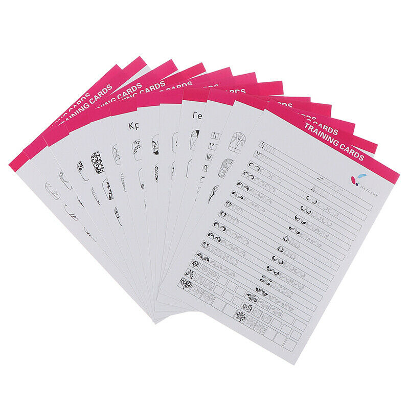 12Sheet Nail Art Training Practice Lines Drawing Painting Template LearningS Ew