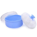 Baby Soft Face Body Cosmetic Powder Puff Sponge Box Case Container (Blue)