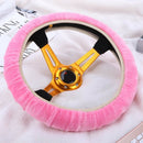 Pink Soft Plush Winter Warm Car Auto Steering Wheel Cover Grips Protector