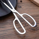 Stainless Steel Bread Clip Scissors Shape Food Salad BBQ Tongs Kitchen Tool