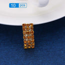 10pcs 15mm Golden Square Shaped Rhinestone Ribbon Slider Wedding Buckles