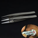 Ceramic Tipped Stainless Steel Tweezers Fine Pointed Tip High Heat Resistant Kit