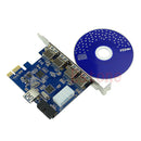5 Port  PCI-E PCI Express Card to USB 3.0+19 Pin Adapter Connector For Win Vista