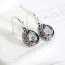 Colorful Mini Stud Earrings Women Water Drop Druzy Jewelry Stone Decor Allo Y5O0