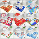 3 Pc/set Happy Santa Toilet Seat Cover Rug Bathroom Set Decor XMAS Christmas