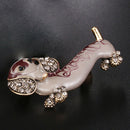1 Pcs Cute Shiny Rhinestone Dachshund Dog Romantic Brooch Pin Fashion Jewel Z3T7