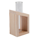 Crystal Glass Test Tube Vase in Wooden Stand Flower Pots for Hydroponic Pla