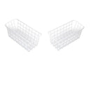 Set Of 2 Metal Bathroom Storage Baskets With Shelf, For Kitchen, White