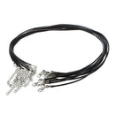 10 X Black Leather Necklace Pendant Cord String + Clasp F2K3