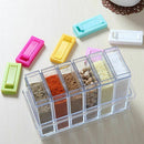 Transparent Spice Storage Containers, Set of 6 Seasoning Shaker Spice Jars  B8T8