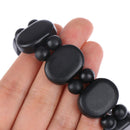 Hand Bracelet Natural Bianshi Beads Black stone Needle Women Men charm fash J Kw