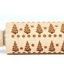 Christmas Tree Embossing Rolling Pin Baking Cookies Biscuit Engraved Roller