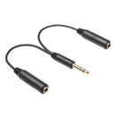 6.35 mm Male to 2 6.35 mm Female Adapter Cable Y Splitter Stereo Audio Cord