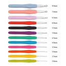 Crochet Hooks Set 12pcs - Ergonomic Soft Rubber Grip Handle and Aluminum Kn