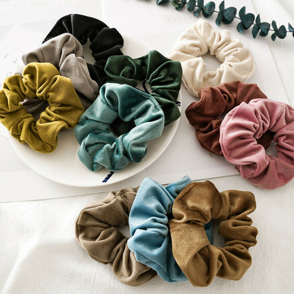11Pcs Girls Scrunchies Velvet Hairband Elastic Hair Rope Tie Ponytail Holder