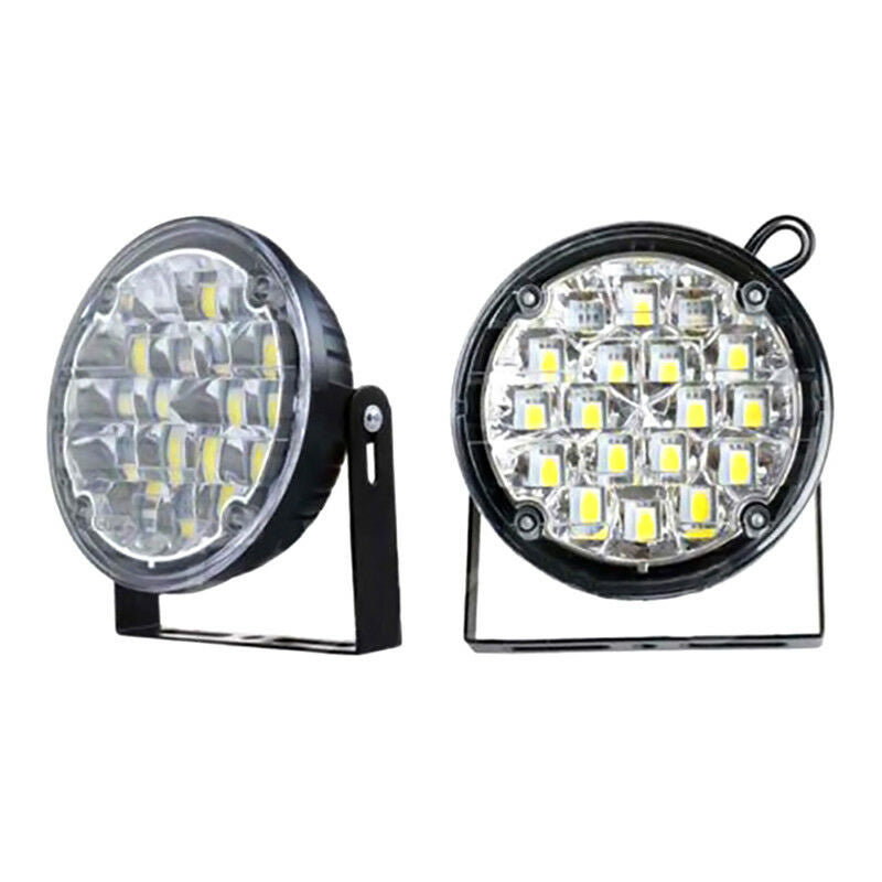 2pcs 12V 18LED Round Car Driving DRL Daytime Running Light Fog HeadLight Lamp
