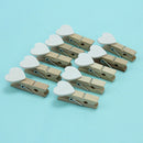 50x Mini Wooden White Heart Pegs Photo Paper Clips Wedding Decor Craft G ATT